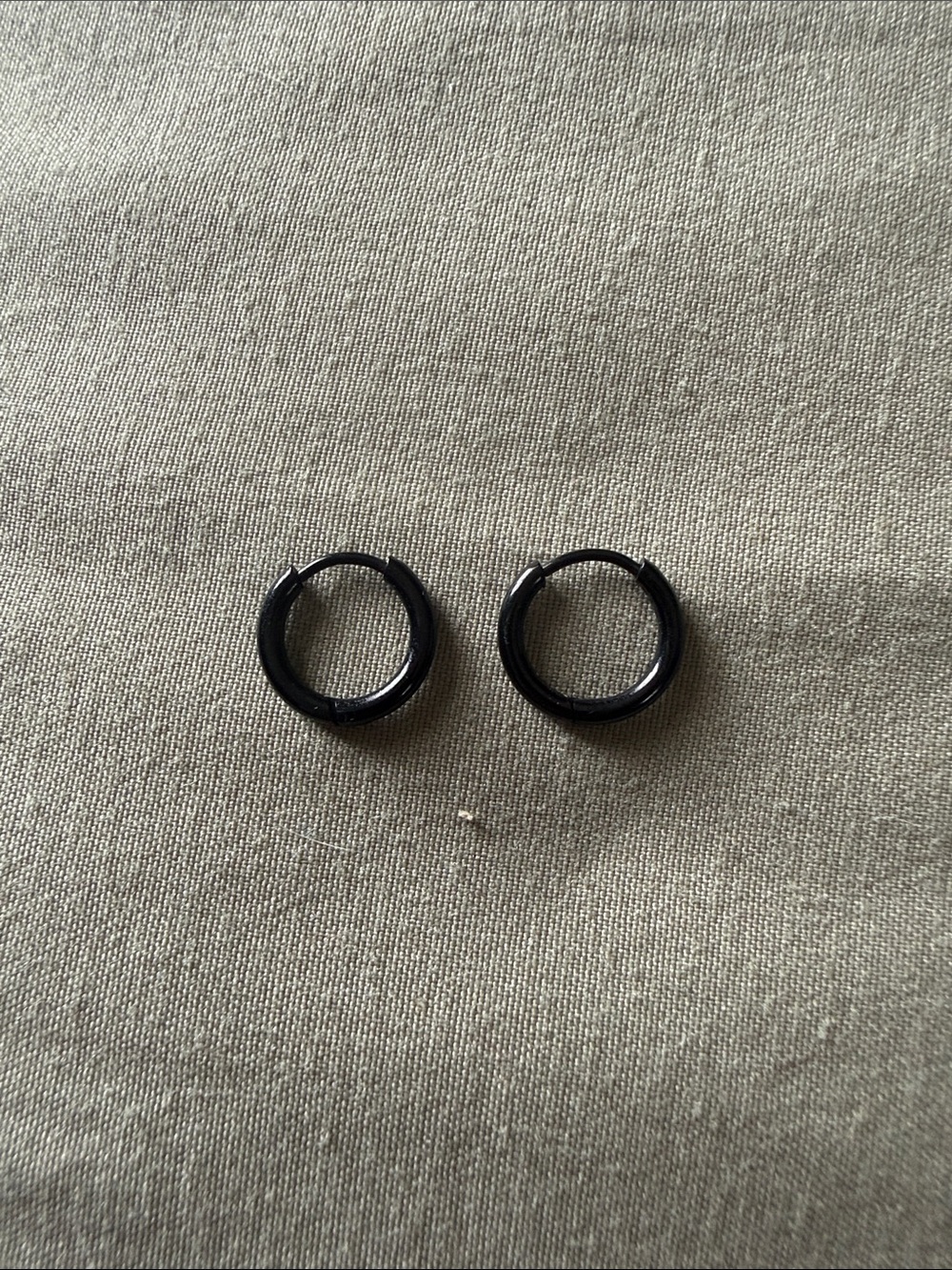 Minimal Black Hoop Earrings - Small Huggie Style